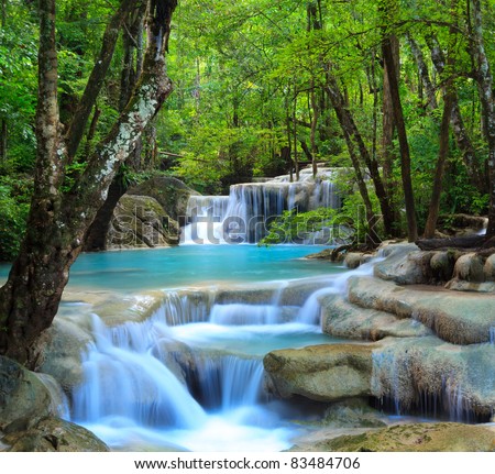 Similar – Image, Stock Photo Water tropics fall and create figures