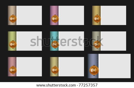 Raster Business card set embellished with a colorful variety of buttoned suit cuffs