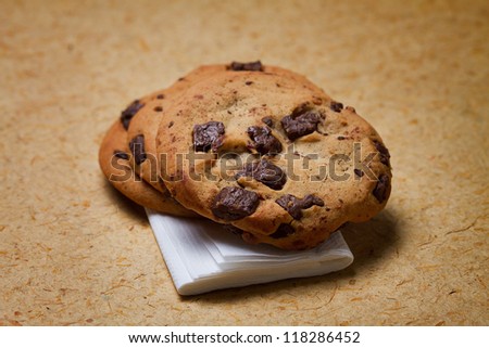 chocolate chip cookie soft-baked style studio shot