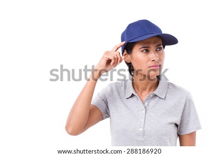 female worker thinking, planning, making a decision