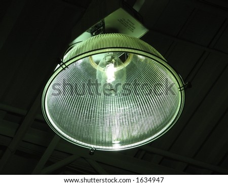 Artificial Light Of A Indoor Lamp On A Factory.