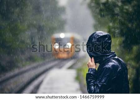 Similar – Foto Bild Regen im Zug eisenbahn