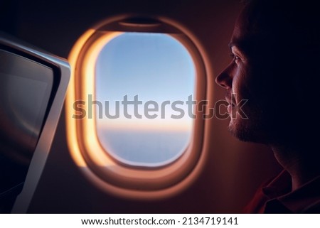 Similar – Image, Stock Photo Traveling man looking in binoculars in winter forest