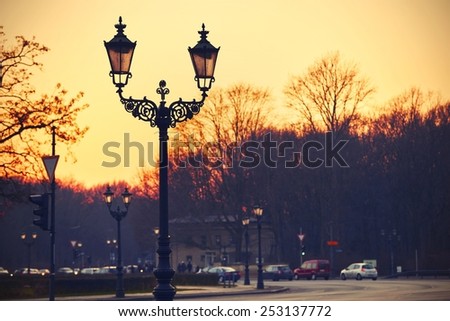 Street at the sunset - Berlin, Germany
