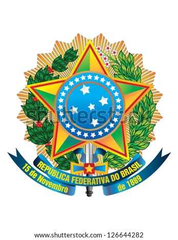 Vector coat of arms of Brazil
