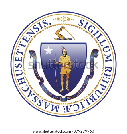 Vector Great Seal of Commonwealth of Massachusetts