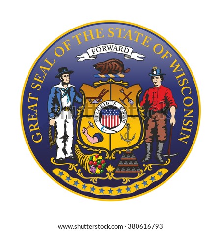 Vector Great Seal of the state of Wisconsin