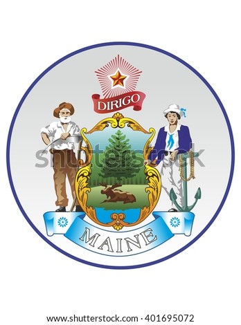 Vector State Seal of Maine