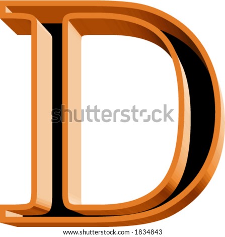 Orange Letter D Stock Vector Illustration 1834843 : Shutterstock