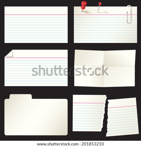 Group of Recipe and Index Cards Stockfoto © 