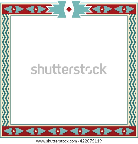 Southwestern Native American Indian Style Border Frame Stock Vector ...