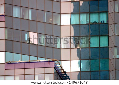 Skyscraper architecture, glass window background