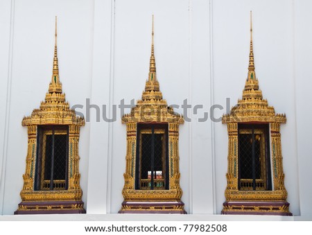 thai art ancient design window old temple