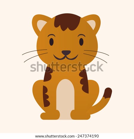 Animal cat flat icon elements