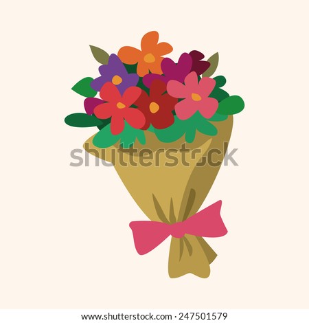 Bouquet of flowers flat icon, eps10