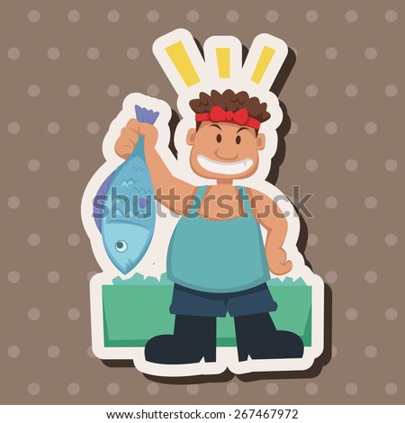 people theme fisher elements vector,eps