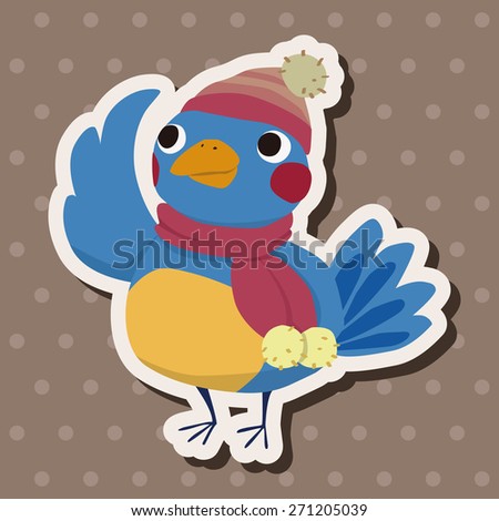 winter animal bird icon cartoon stickers icon