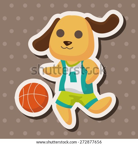 Animal dog doing sports cartoon theme elements