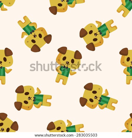 animal dog waiter cartoon ,seamless pattern