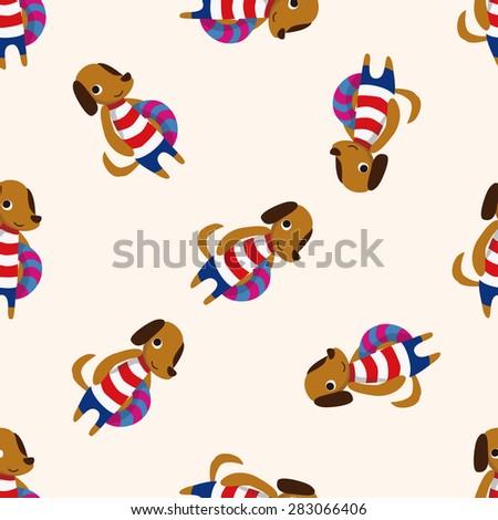 summer animal dog icon 10,seamless pattern