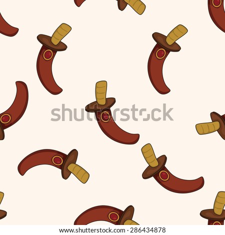 Dagger , Cartoon Seamless Pattern Background Stock Photo 286434878