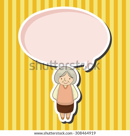 family grandmother character, cartoon speech icon