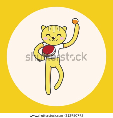 Animal cat doing sports cartoon theme elements