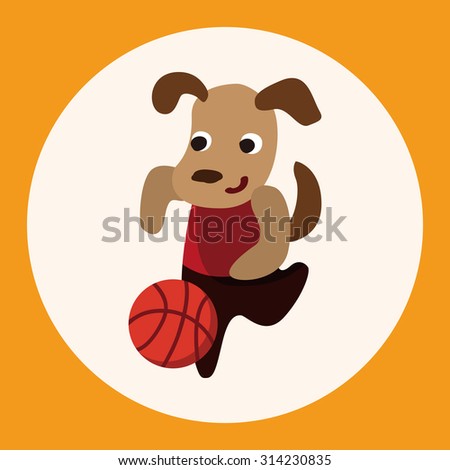 sport animal dog cartoon elements vector