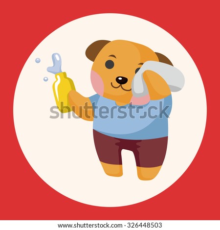 animal dog worker cartoon theme elements