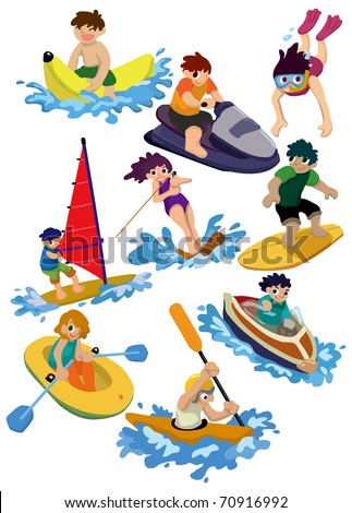 cartoon water sport icon