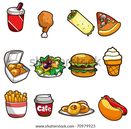 Cartoon Fast Food Icon Stock Vector 70979923 : Shutterstock