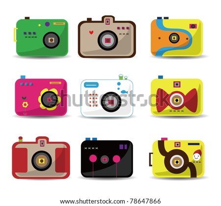Cartoon Camera Icon Set Stock Vector Illustration 78647866 : Shutterstock