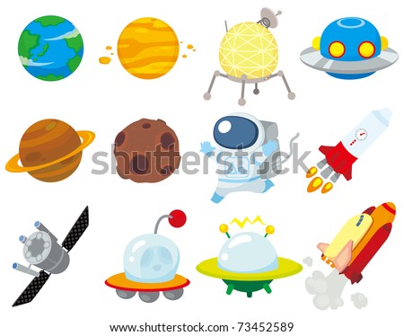 cartoon space icon