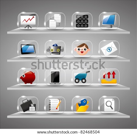 Website Internet Icons ,Transparent Glass Button