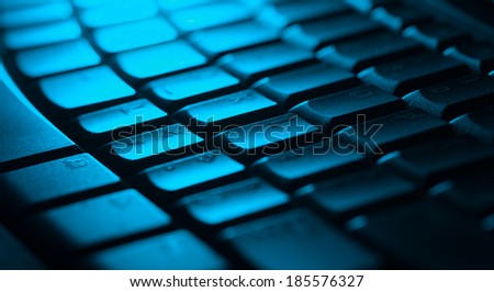 Computer keyboard close-up with empty space