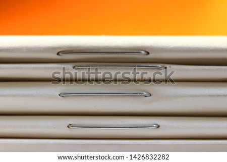 Close up shot of stack of thin books Photo stock © 