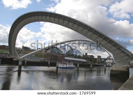 Millenium Bridge is a spectacular addition to the already famous roll-call of bridges across the River Tyne. It cost 22 million to build and it opens to let boats pass under