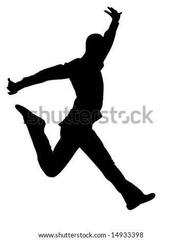 Happy Dancing Man Vector Silhouette - 14933398 : Shutterstock