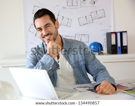 Portrait of architect working on project