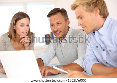 Business team working on project