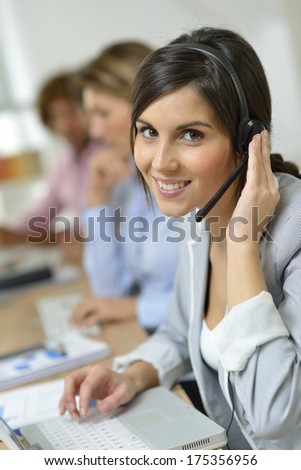 Beautiful smiling customer service representative