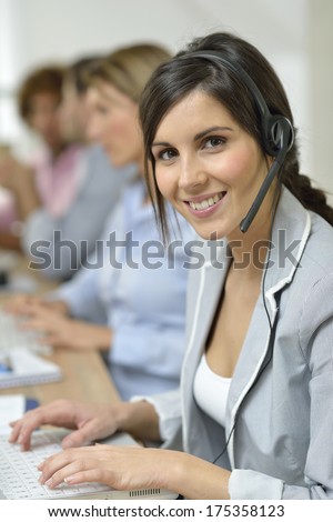 Beautiful smiling customer service representative