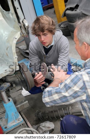 Teenager in professional training in workshop