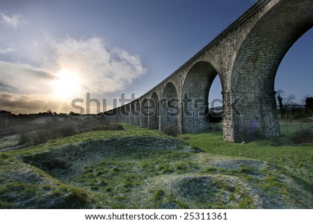 Historic arch bridge - Craigmore Viaduct. The highest railway bridge in Ireland. HDR Technique