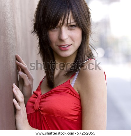 Beautiful female Model outdoor Portrait Stock foto © 