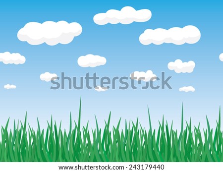 horizontal seamless texture grass and sky