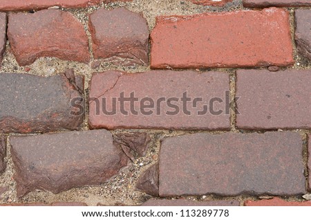 Street paved brick close-up background