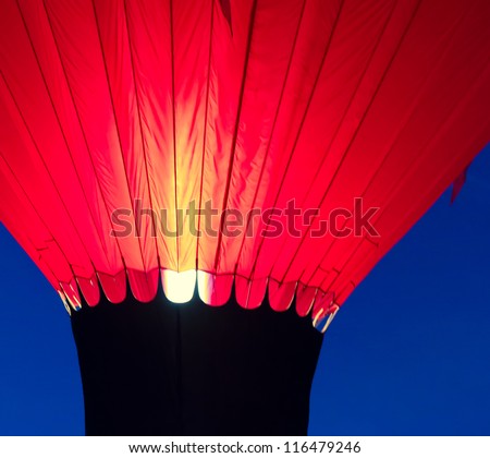 Hot air balloon background during evening glow