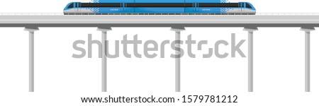 Metro train vector flat illustration