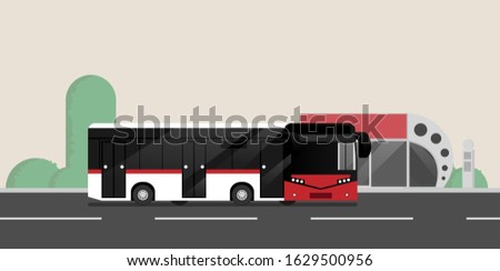 Public transportation bus vector colorful illustration